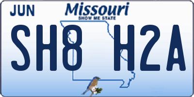 MO license plate SH8H2A