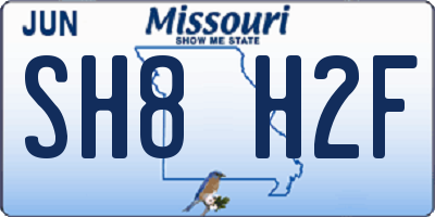 MO license plate SH8H2F