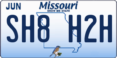 MO license plate SH8H2H