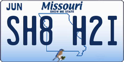 MO license plate SH8H2I
