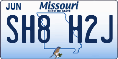 MO license plate SH8H2J