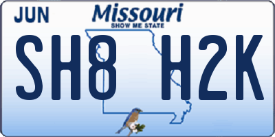 MO license plate SH8H2K