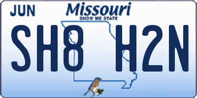 MO license plate SH8H2N
