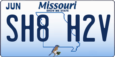 MO license plate SH8H2V