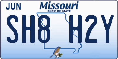 MO license plate SH8H2Y