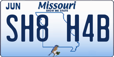 MO license plate SH8H4B