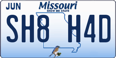 MO license plate SH8H4D