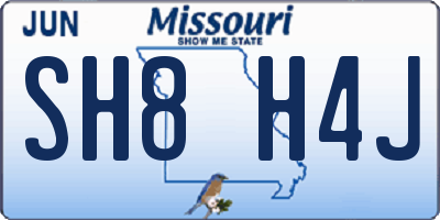 MO license plate SH8H4J