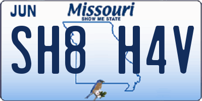 MO license plate SH8H4V