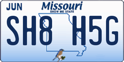 MO license plate SH8H5G