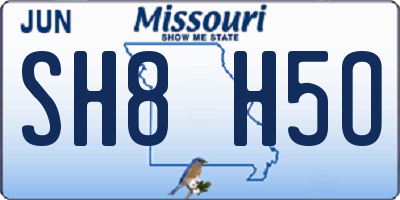 MO license plate SH8H5O
