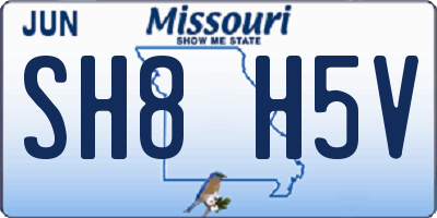 MO license plate SH8H5V