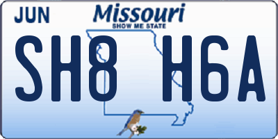 MO license plate SH8H6A