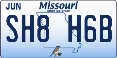 MO license plate SH8H6B