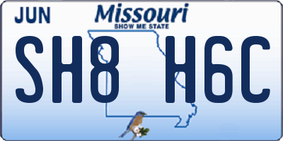 MO license plate SH8H6C