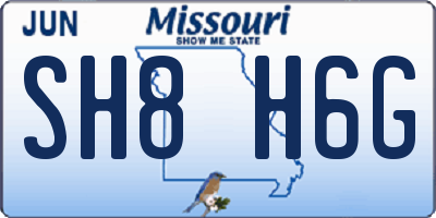 MO license plate SH8H6G