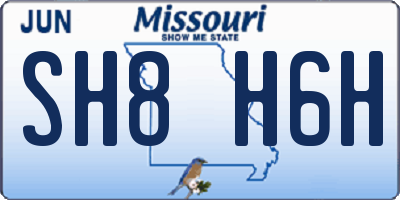 MO license plate SH8H6H