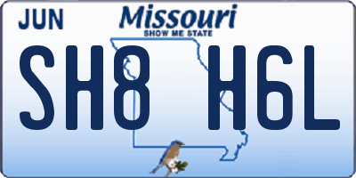 MO license plate SH8H6L