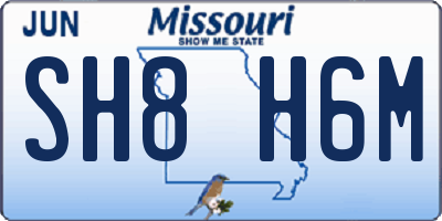 MO license plate SH8H6M