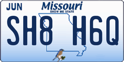 MO license plate SH8H6Q