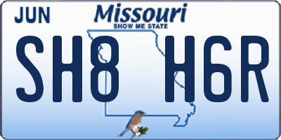 MO license plate SH8H6R