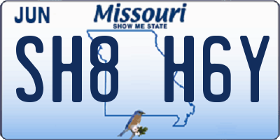 MO license plate SH8H6Y