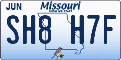 MO license plate SH8H7F