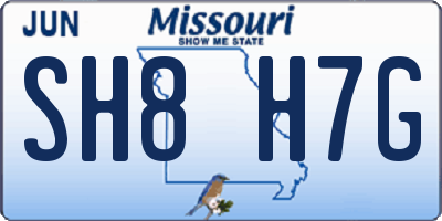MO license plate SH8H7G