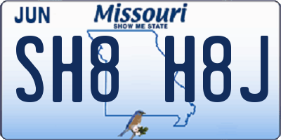 MO license plate SH8H8J
