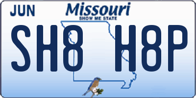 MO license plate SH8H8P