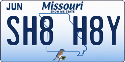 MO license plate SH8H8Y