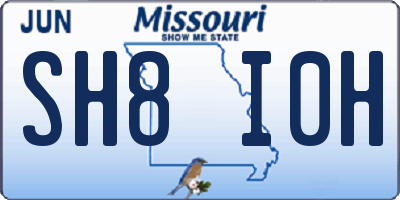 MO license plate SH8I0H