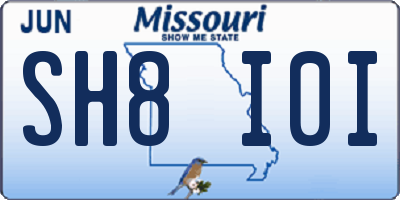 MO license plate SH8I0I