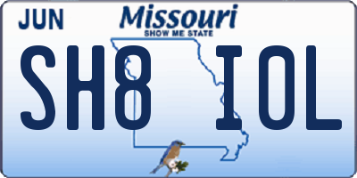 MO license plate SH8I0L
