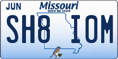 MO license plate SH8I0M