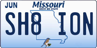 MO license plate SH8I0N
