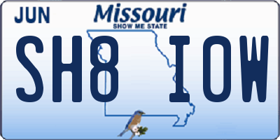 MO license plate SH8I0W