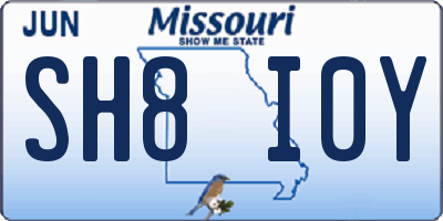 MO license plate SH8I0Y