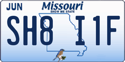 MO license plate SH8I1F