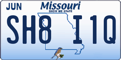 MO license plate SH8I1Q