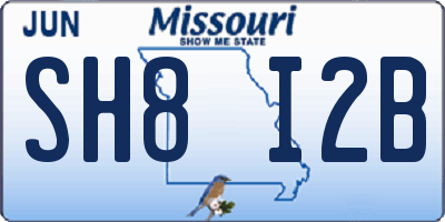 MO license plate SH8I2B
