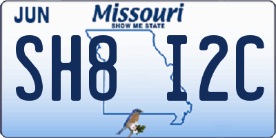 MO license plate SH8I2C
