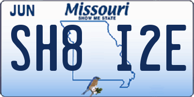MO license plate SH8I2E