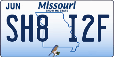 MO license plate SH8I2F
