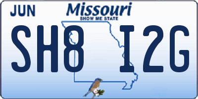 MO license plate SH8I2G