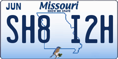 MO license plate SH8I2H