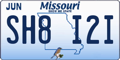 MO license plate SH8I2I