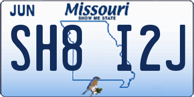 MO license plate SH8I2J
