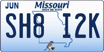 MO license plate SH8I2K