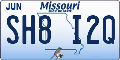 MO license plate SH8I2Q